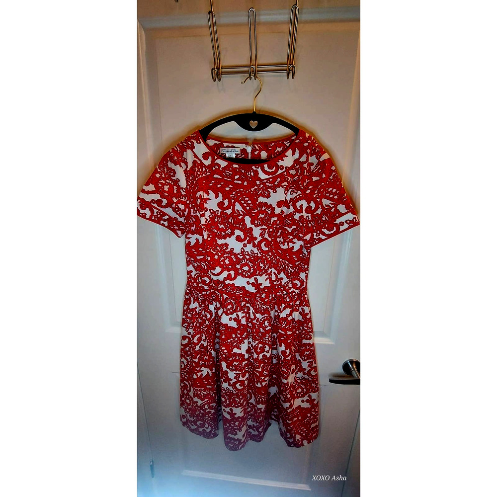 Oscar De La Renta Jacquard Cocktail Dress